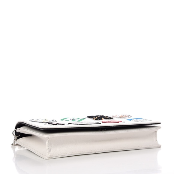 CHRISTIAN DIOR Calfskin Badges Chain White - Picture 5 of 8